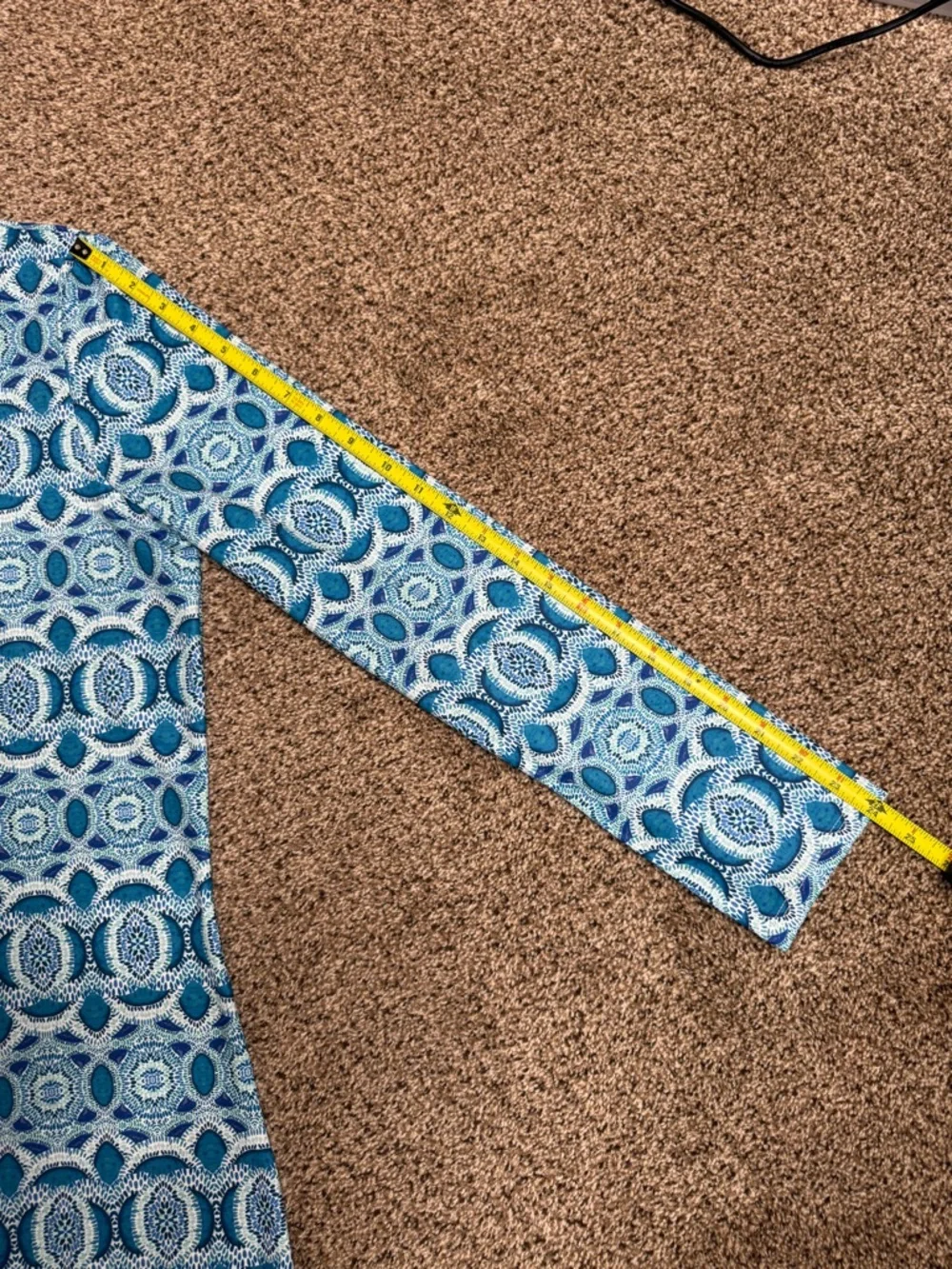 Cabana Life Road Map Hooded UPF 50 Coverup Blue White Tassel Tie NWT Size S